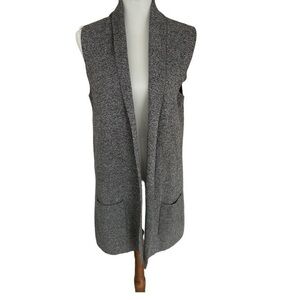 Talbots open front sleeveless tunic cardigan with pockets